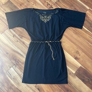 Thalia Sodi Women’s Black Studded Belted Dress Size S/CH